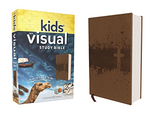 NIV, Kids' Visual Study Bible, Leathersoft, Bronze, Full Color Interior: Explore the Story of the Bible---People, Places, and History — Illustrated (Imitation Leather)