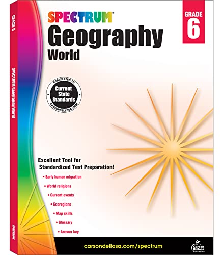 Spectrum Grade 6 Geography Workbook, Map Skills, World History and Religion, Current Events, and More, Social Studies Classroom or Homeschool Curriculum — Workbook (Paperback)