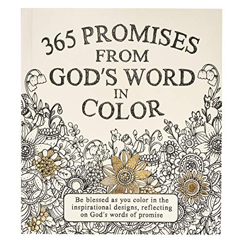 365 Promises From God's Word In Color: Scripture and Coloring Pages, Compact Purse Size - Be blessed as You Color in the Inspirational Designs cover