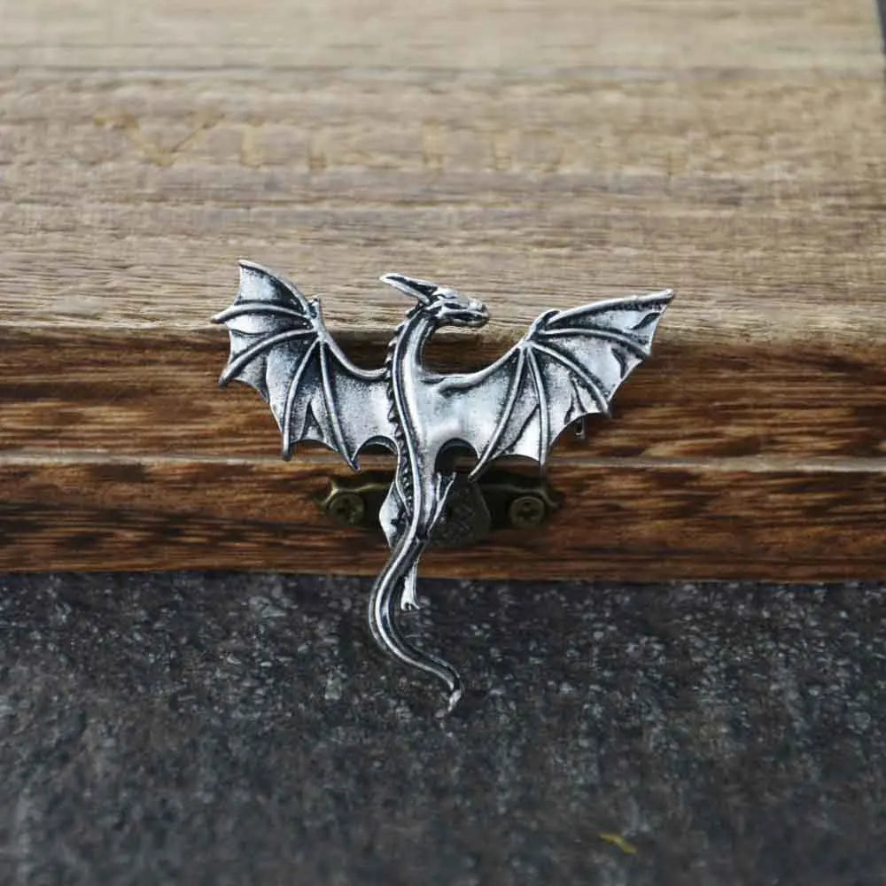 Flying Dragon Viking-Inspired Brooch