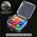 Boxed 9 pieces, 14mm in size, transparent boxed dice, throwing dice, sieve for dice