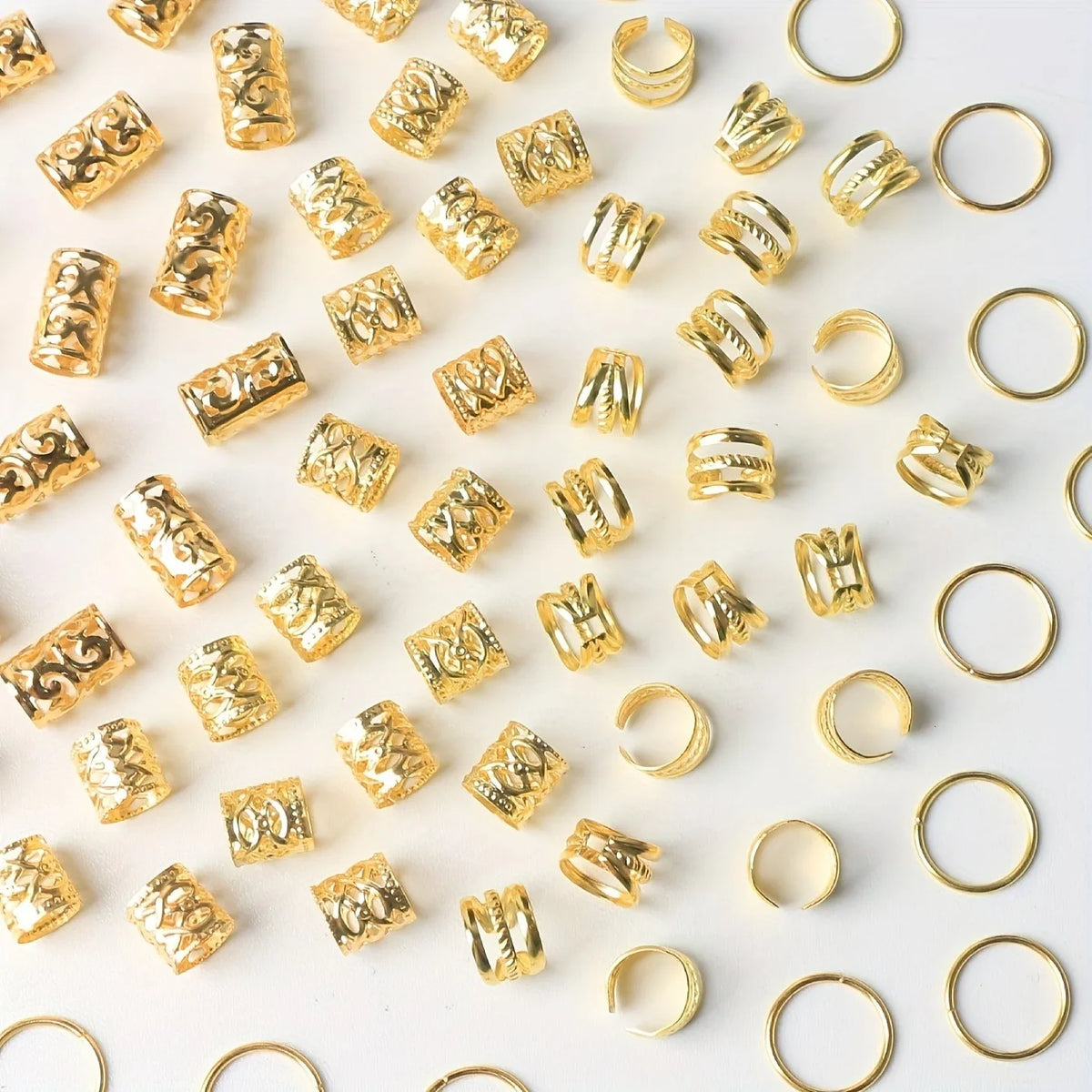Vintage Metal Hair Rings for Braids
