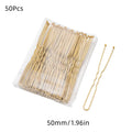 50Pcs 50/60/70mm Metal Waved  U Shaped Hair Pins Hairclip Women Girls Wedding Hairstyle Styling Tools Accessories Wholesale