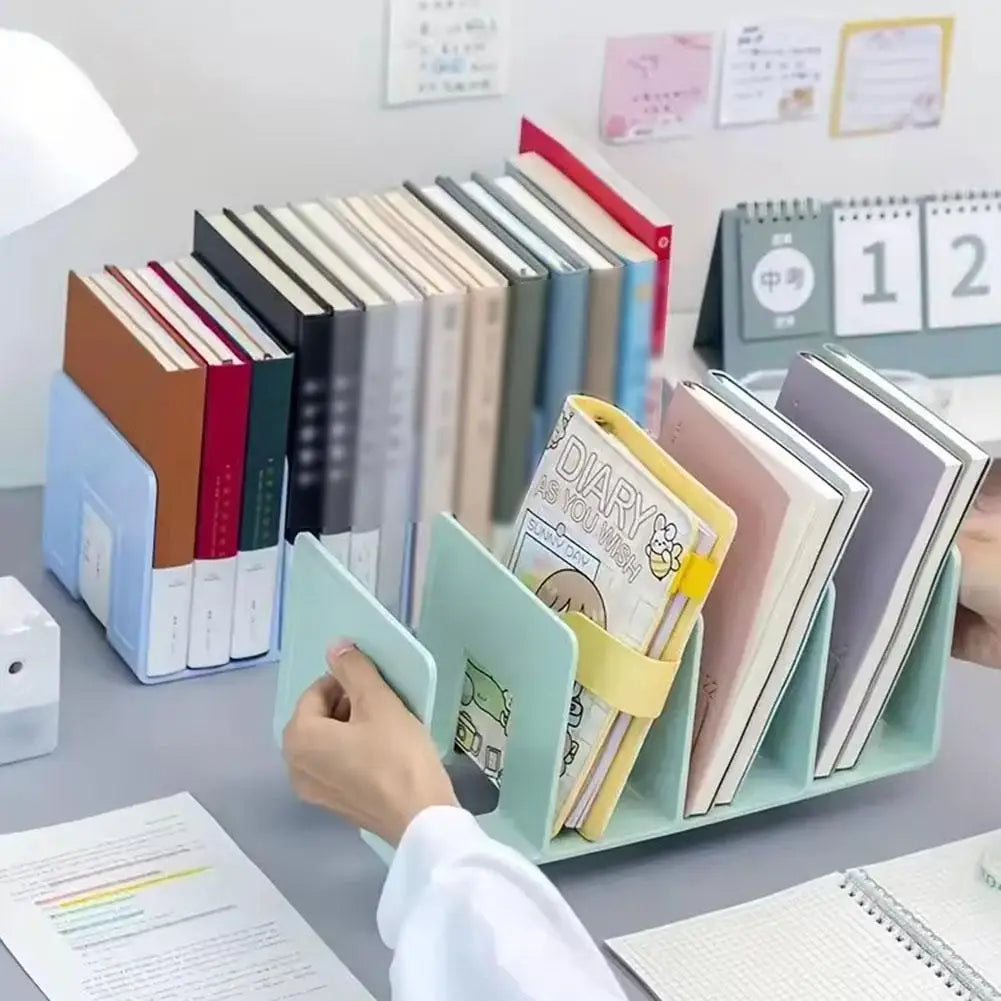 Four-Section Desktop Book and File Organizer