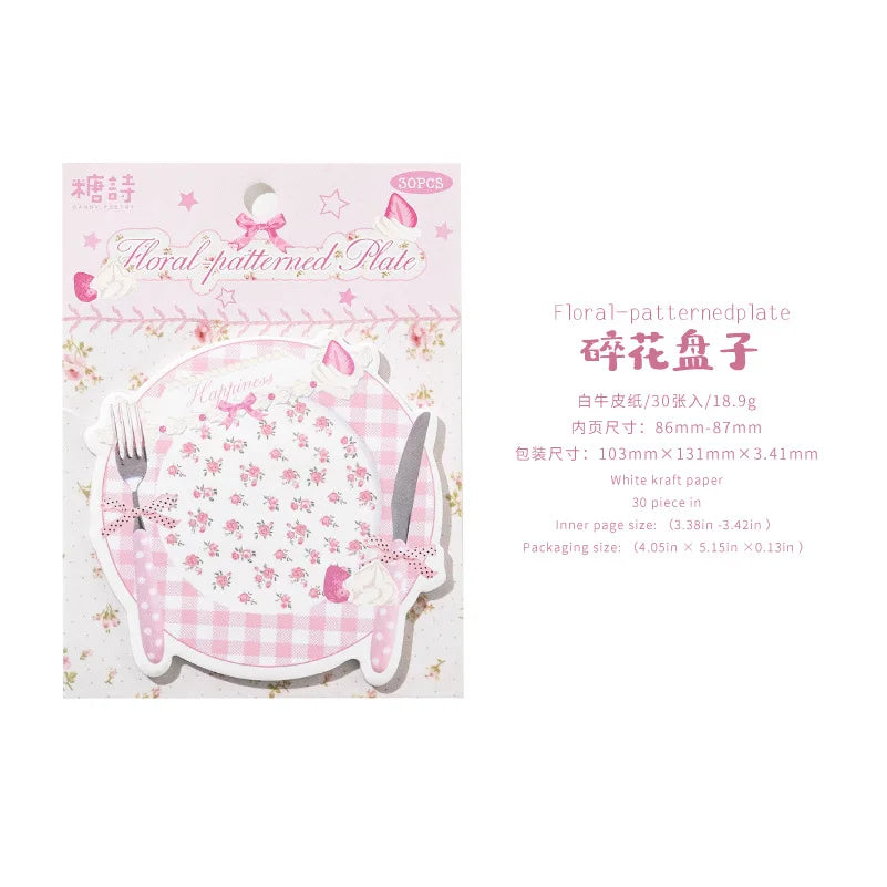 Decorative Plate Design Sticky Memo Notes