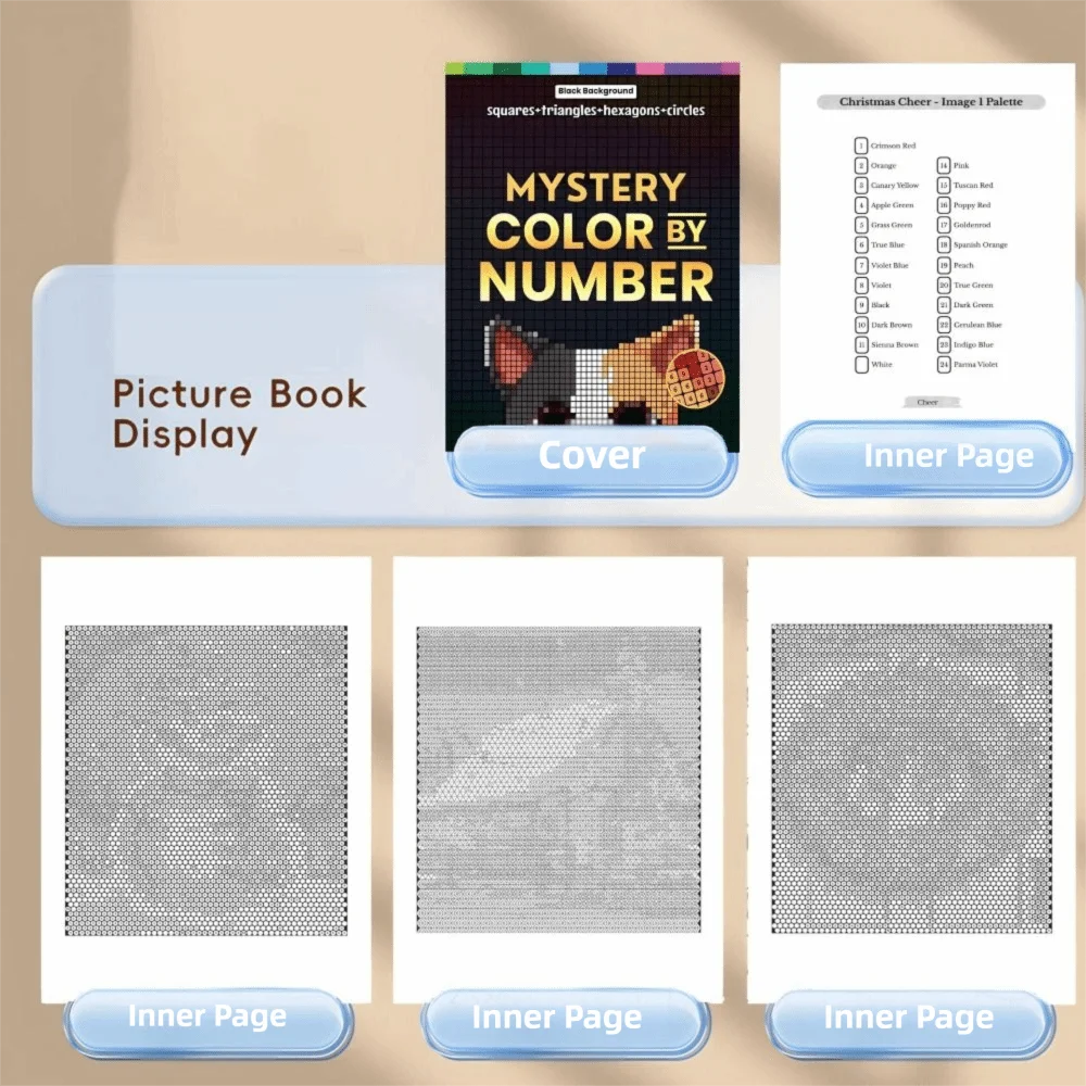 Cat Cover Mystery Color by Number Activity Book