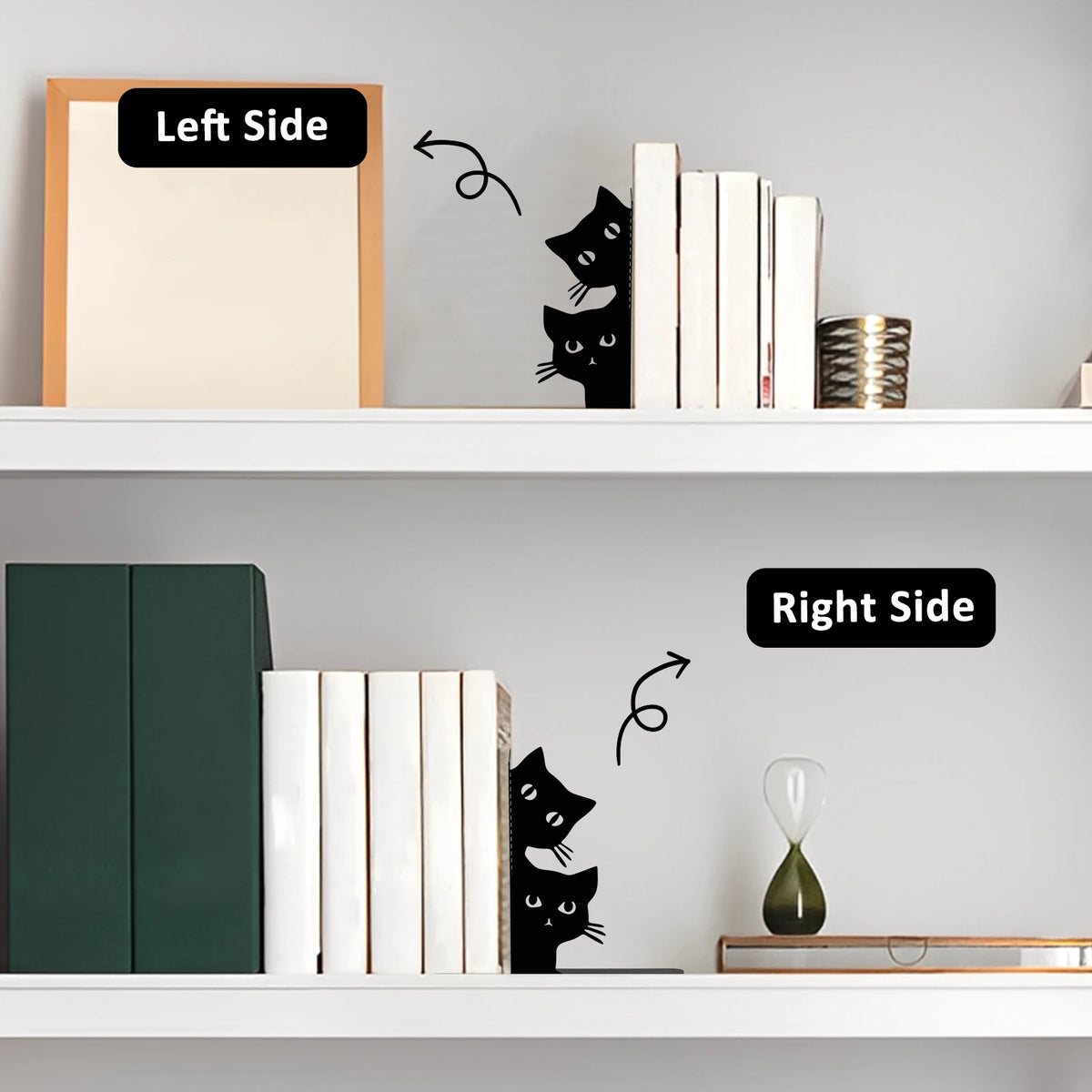Peeking Cat Metal Bookends