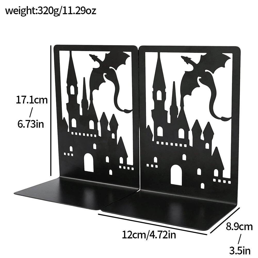 Fantasy Pterosaur Bookends Cool Learning Stationery Dragon Lovers Home Decor Fantasy Bookend Black Heavy Duty Book End
