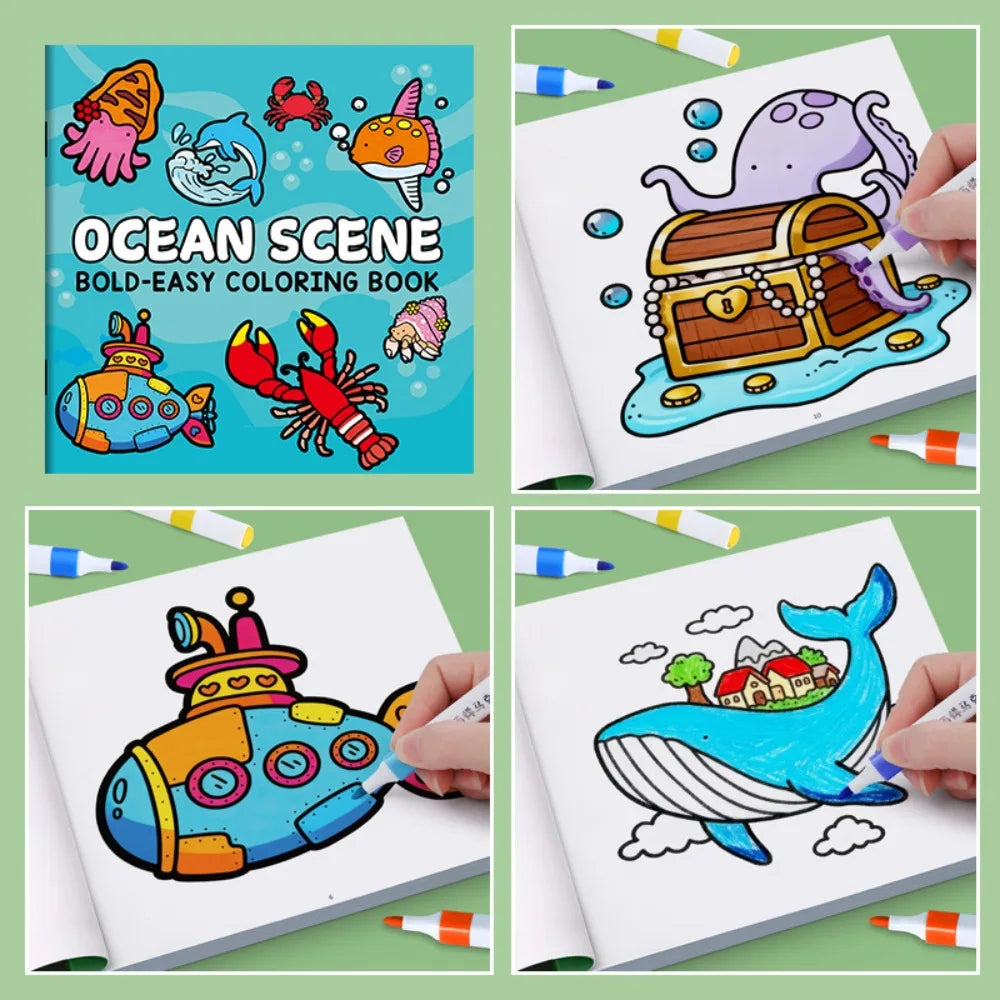 Creative DIY Coloring Book Educational Sensory Toys For Kids Graffiti Painting Book Montessori Drawing Toys Gift