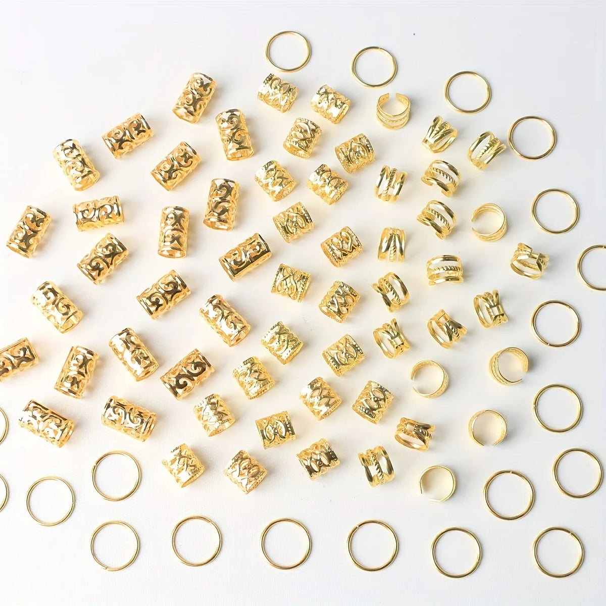 Vintage Metal Hair Rings for Braids