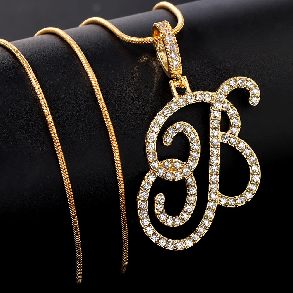 Cursive Initial Pendant Necklace