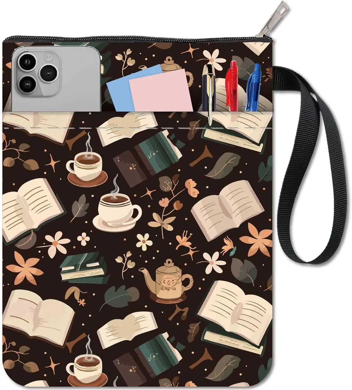 Books & Coffee Zippered Book Sleeve