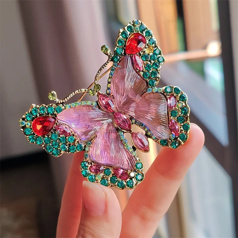 Crystal Butterfly Statement Brooch