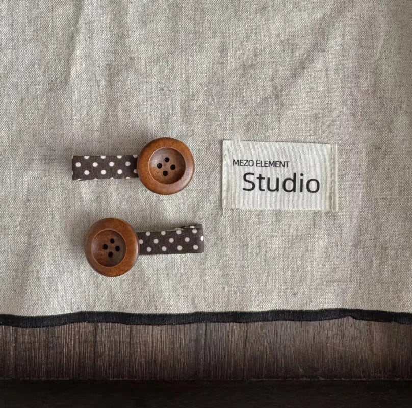 Vintage Floral Button Hair Clip Set