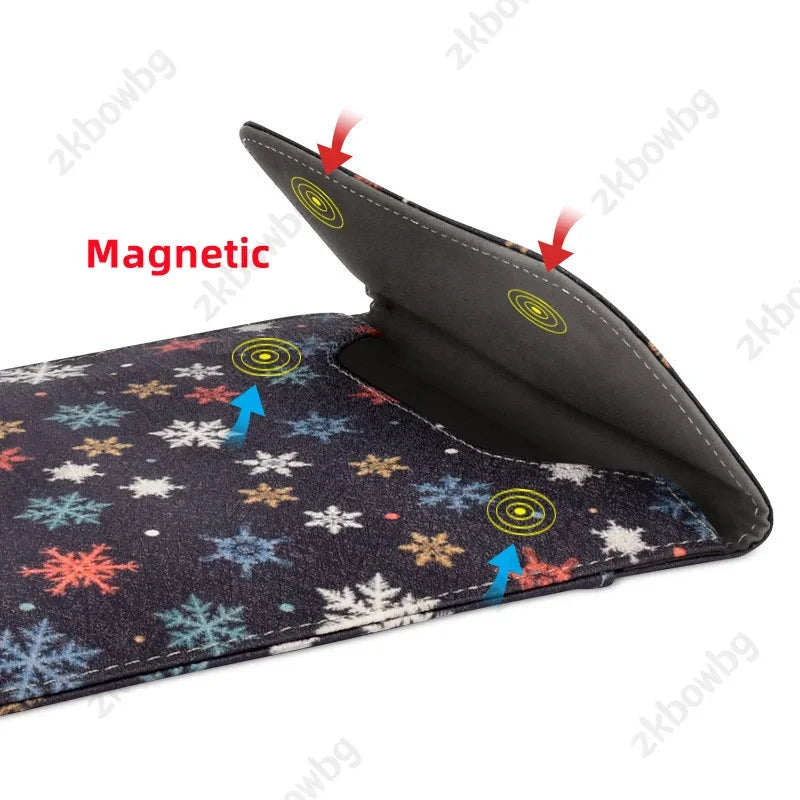 Magnetic E-Reader Sleeve - Floral, Winter and Solid Designs