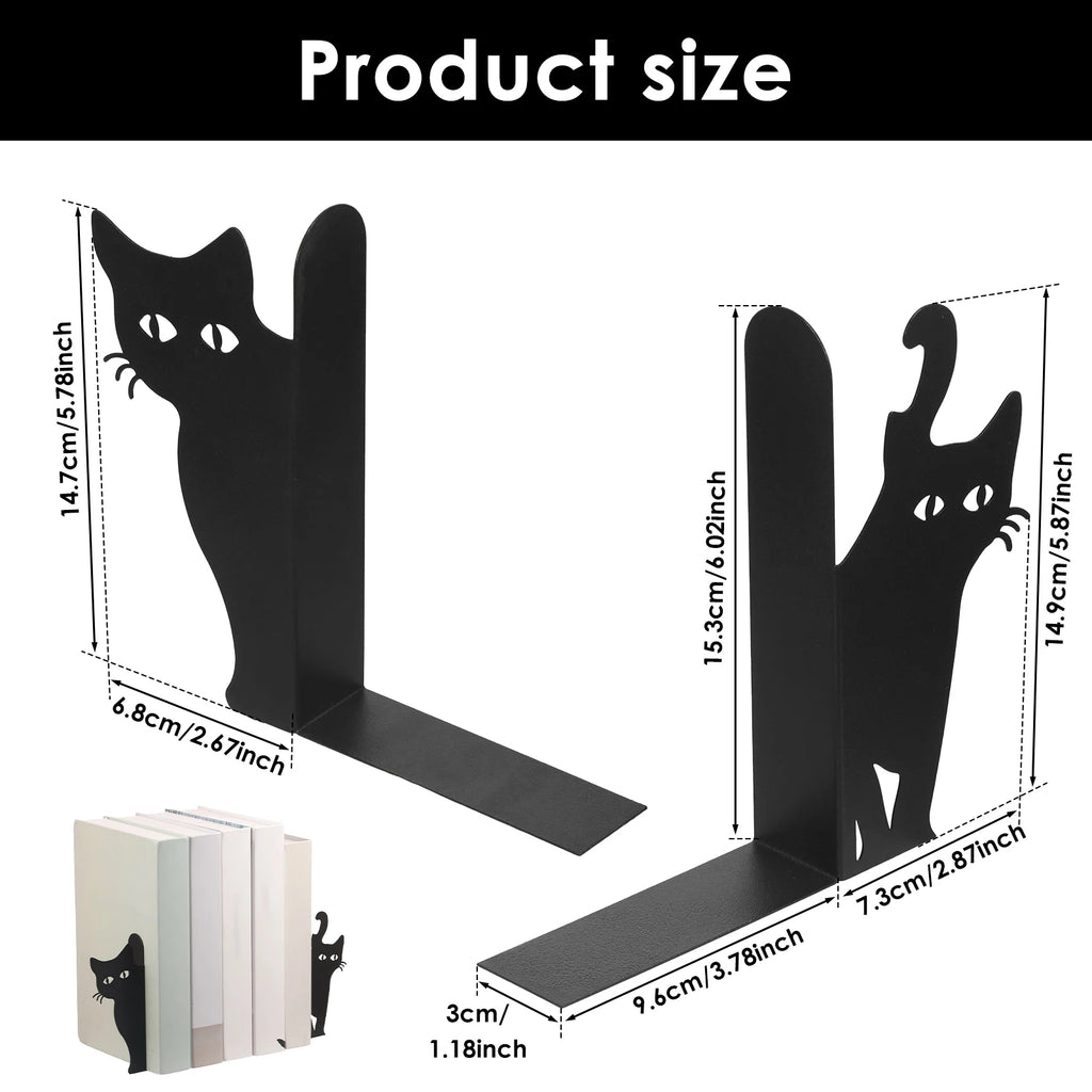 Peeking Cat Metal Bookends