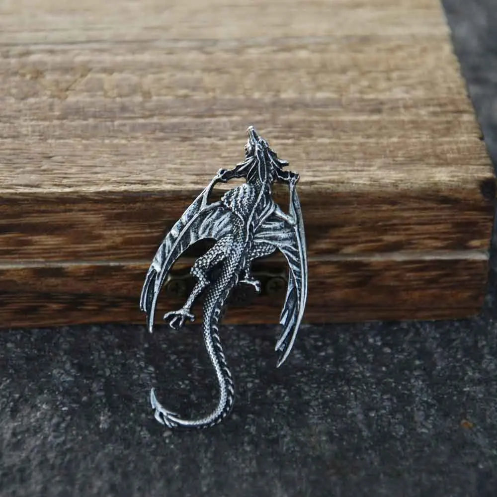 Flying Dragon Viking-Inspired Brooch