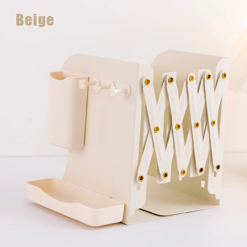 Extendable Desktop Book Organizer with Pen Holder