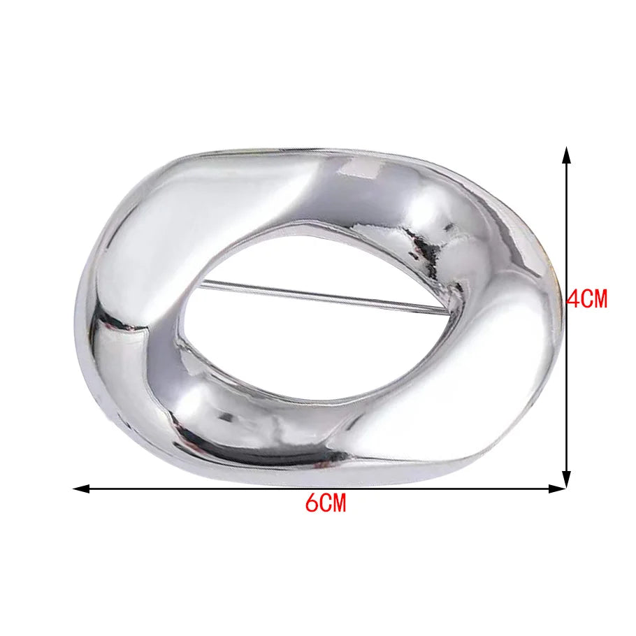 Modern Geometric Metal Brooch