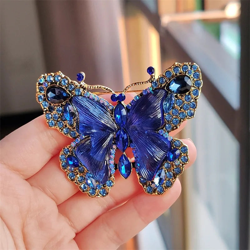 Crystal Butterfly Statement Brooch