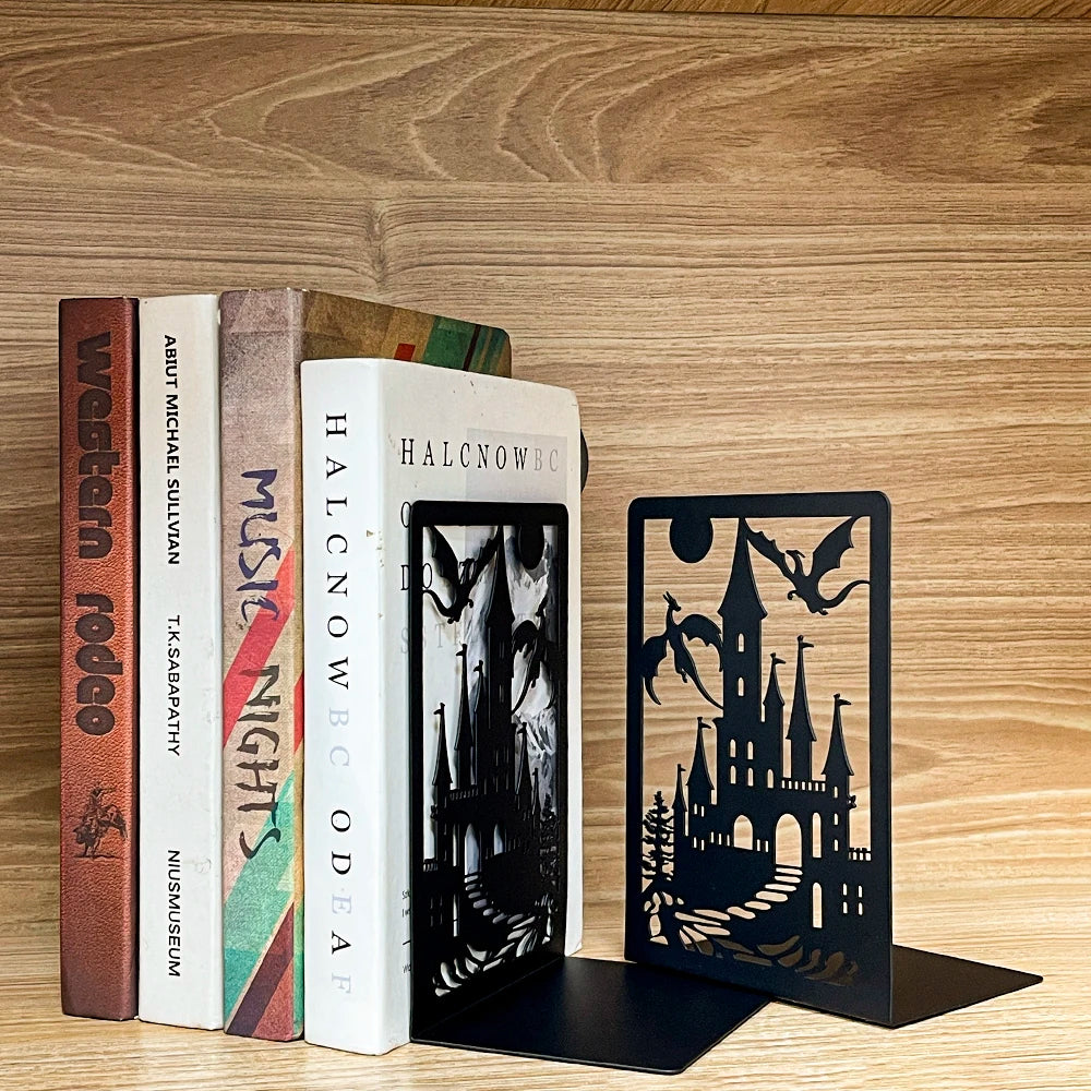 Fantasy Pterosaur Bookends Cool Learning Stationery Dragon Lovers Home Decor Fantasy Bookend Black Heavy Duty Book End