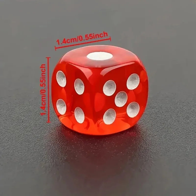 Boxed 9 pieces, 14mm in size, transparent boxed dice, throwing dice, sieve for dice