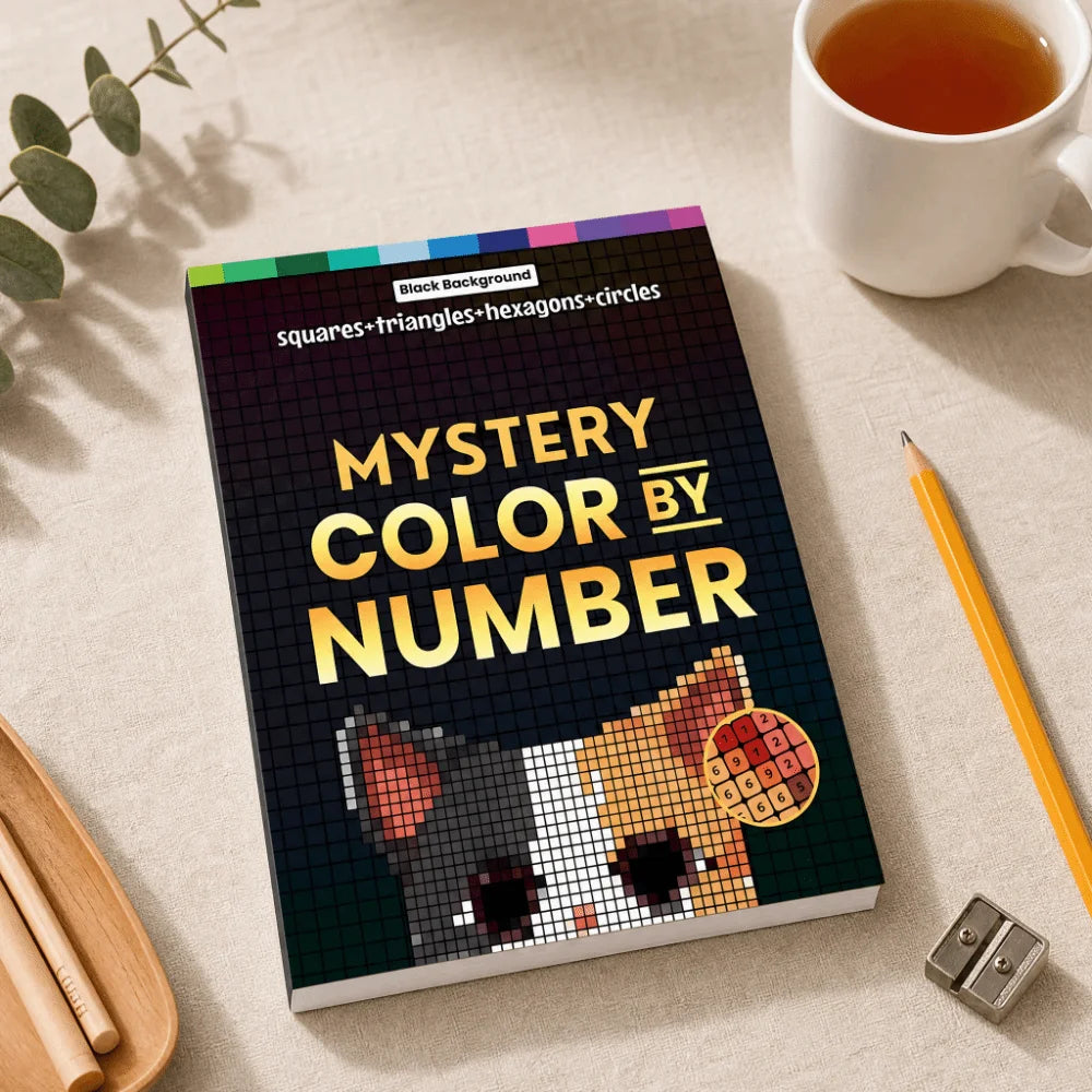 Cat Cover Mystery Color by Number Activity Book