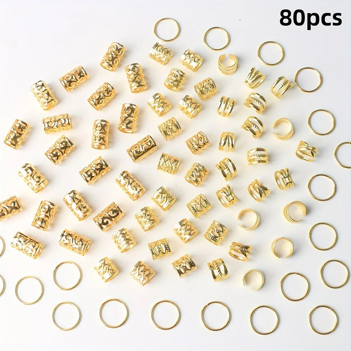 Vintage Metal Hair Rings for Braids