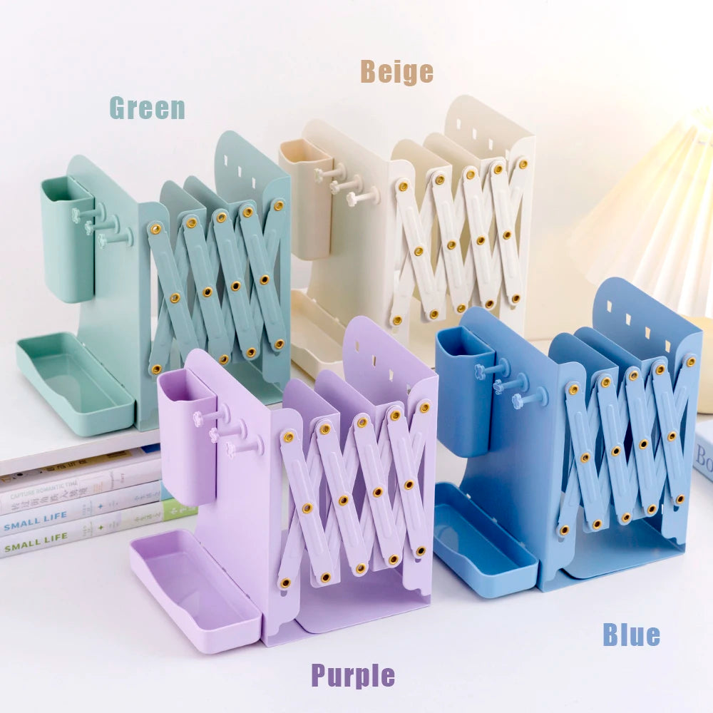 Extendable Desktop Book Organizer with Pen Holder