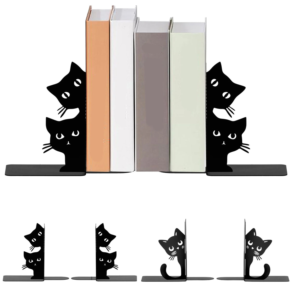 Peeking Cat Metal Bookends