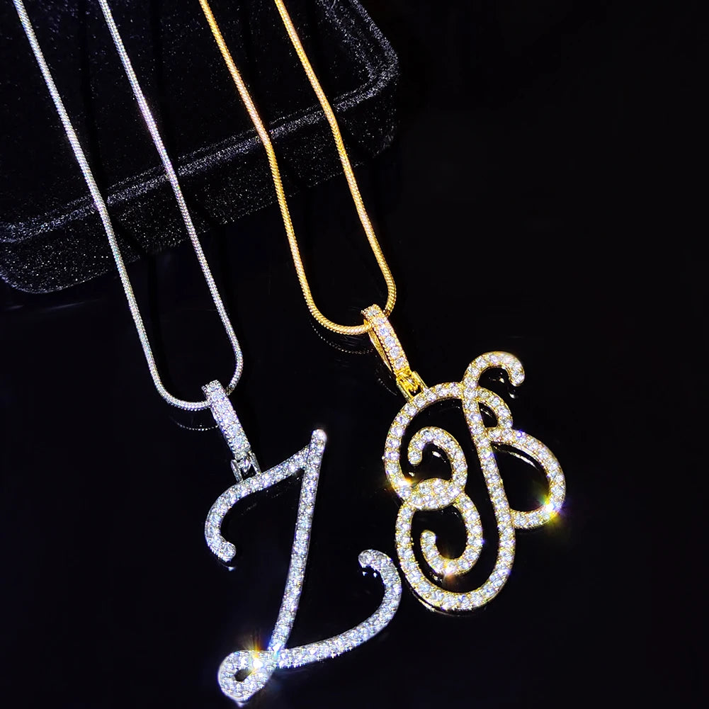 Cursive Initial Pendant Necklace