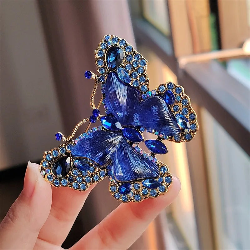 Crystal Butterfly Statement Brooch