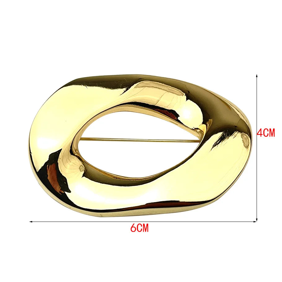 Modern Geometric Metal Brooch