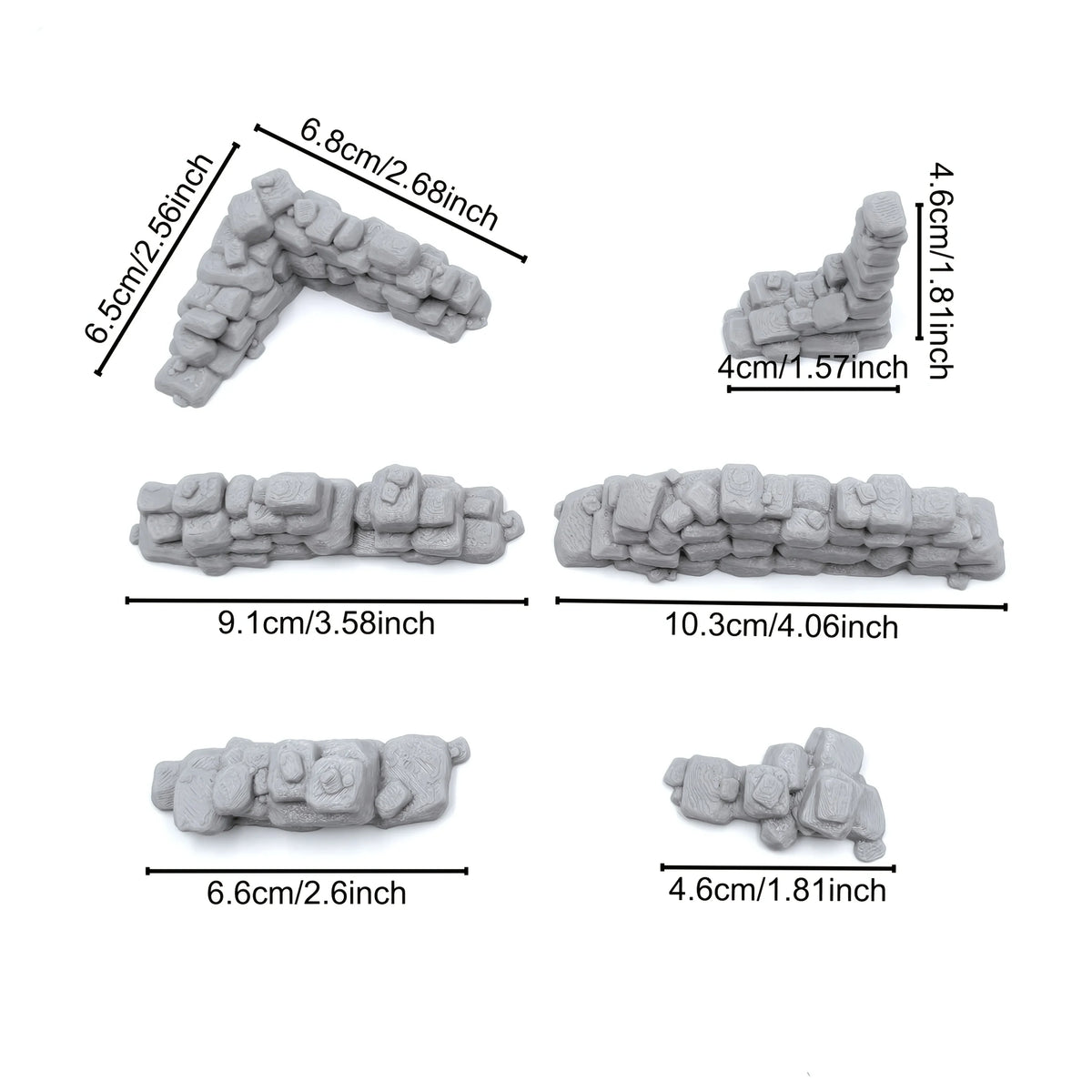 Seven-Piece Stone Wall Ruins Terrain Set