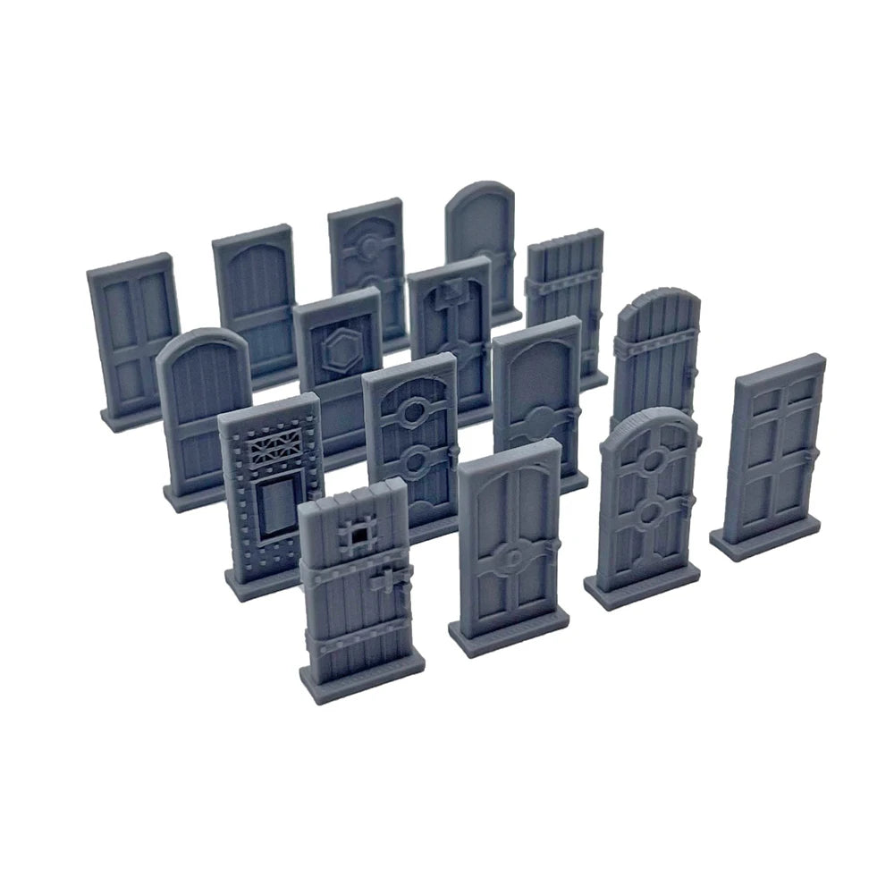 16-Piece Unpainted Dungeon Door Terrain Set