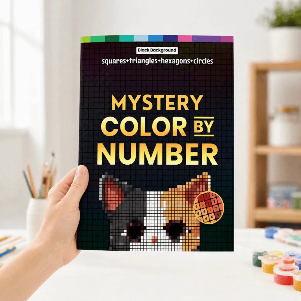 Cat Cover Mystery Color by Number Activity Book