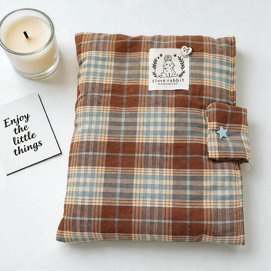 6-7 Inch Universal E-Reader Sleeve, Thick Padded Plaid Fabric Protective Pouch, Soft Lined Shockproof Ebook Reader Storage Bag