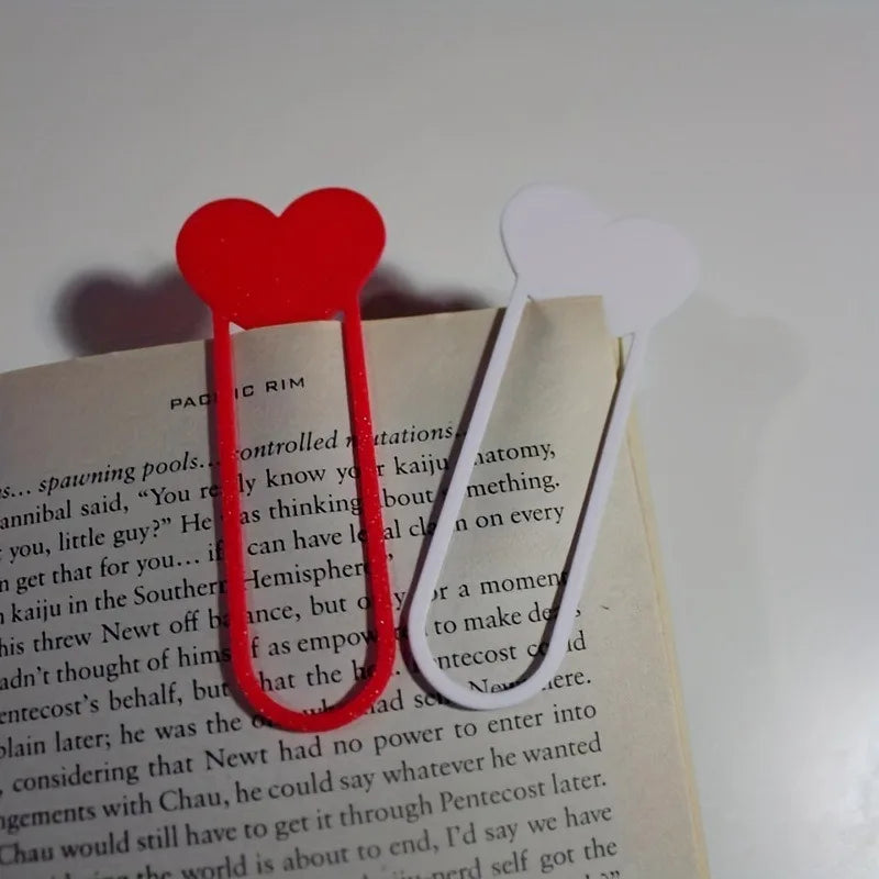 Heart-Shaped Bookmark Clips - Set of 4