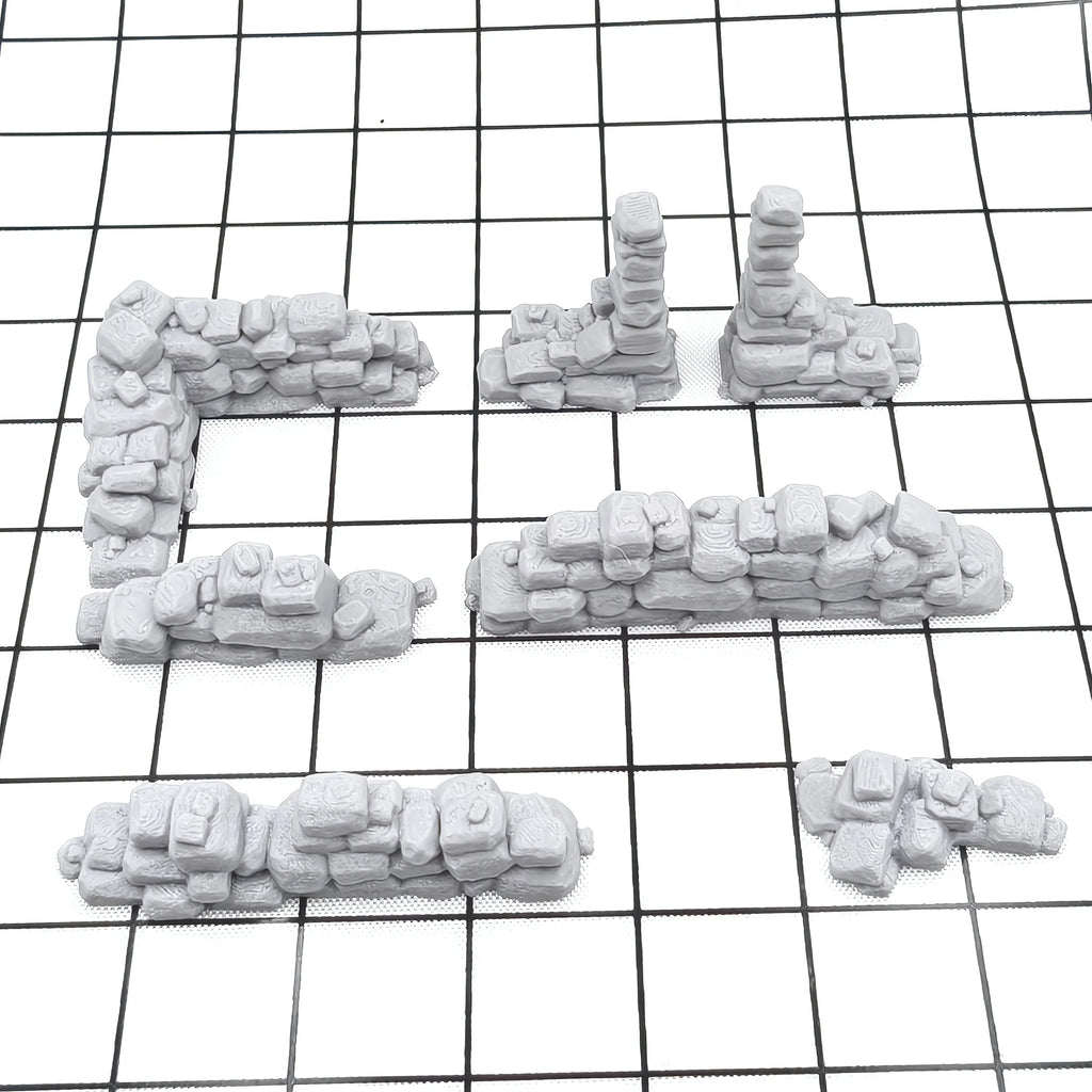 Seven-Piece Stone Wall Ruins Terrain Set