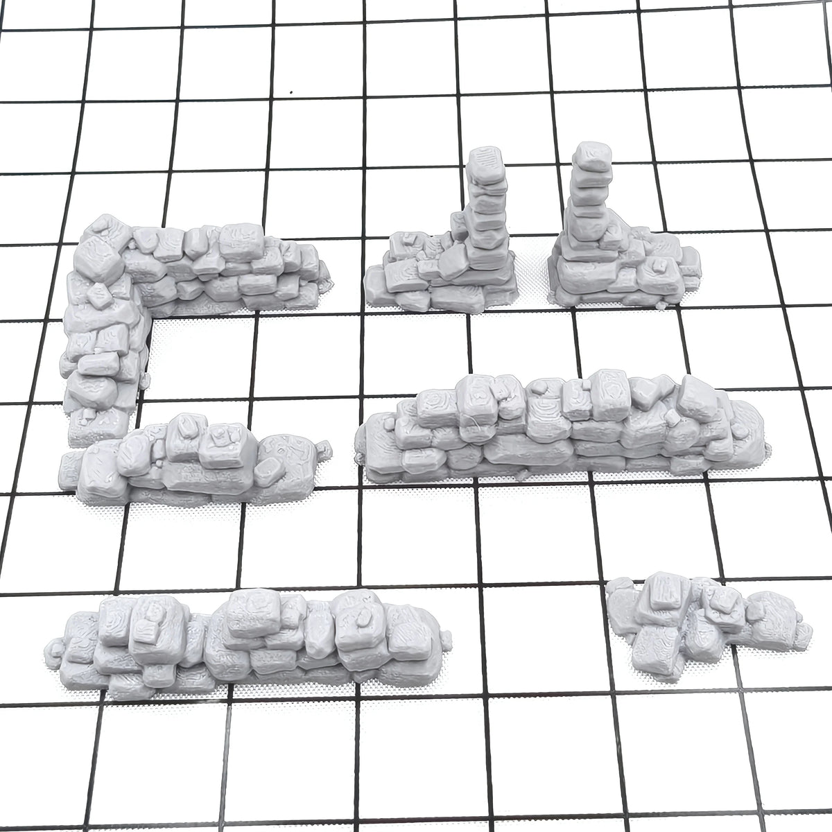 Seven-Piece Stone Wall Ruins Terrain Set