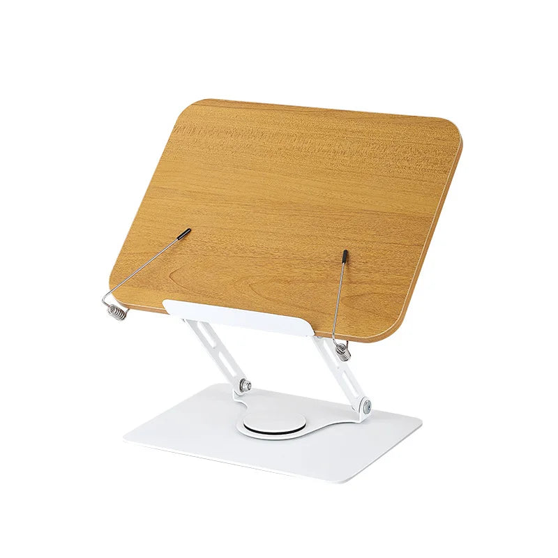Adjustable Rotating Book Stand with Page Clips