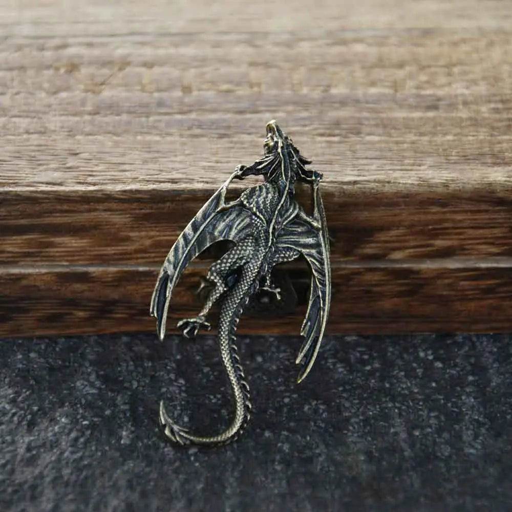 Flying Dragon Viking-Inspired Brooch