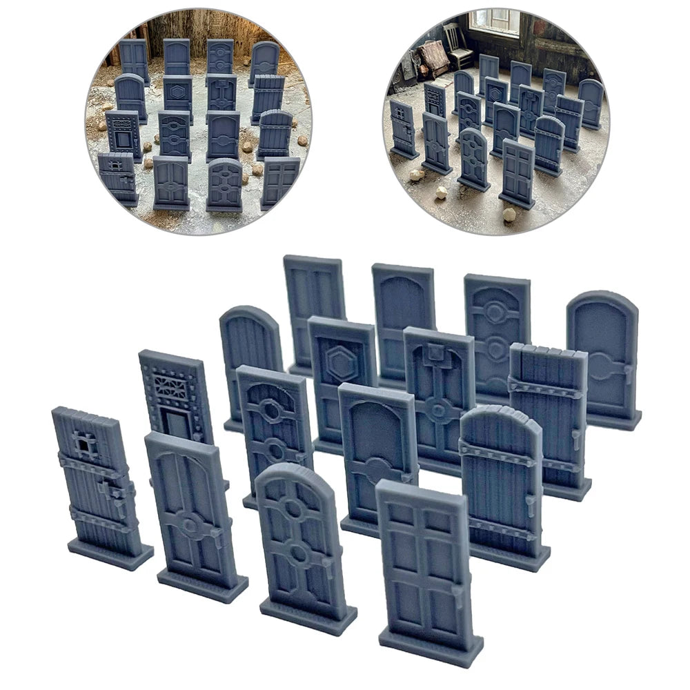16-Piece Unpainted Dungeon Door Terrain Set