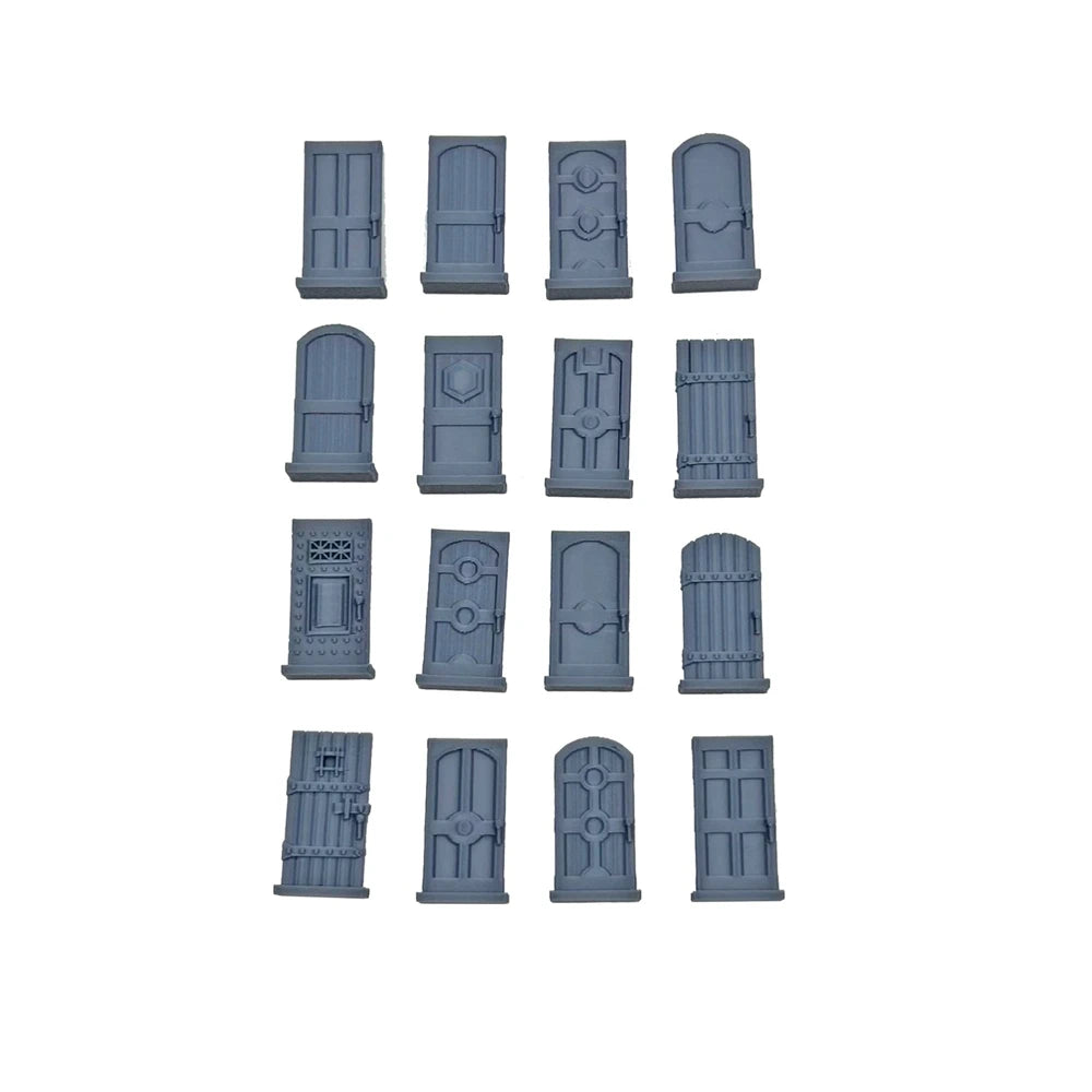16-Piece Unpainted Dungeon Door Terrain Set