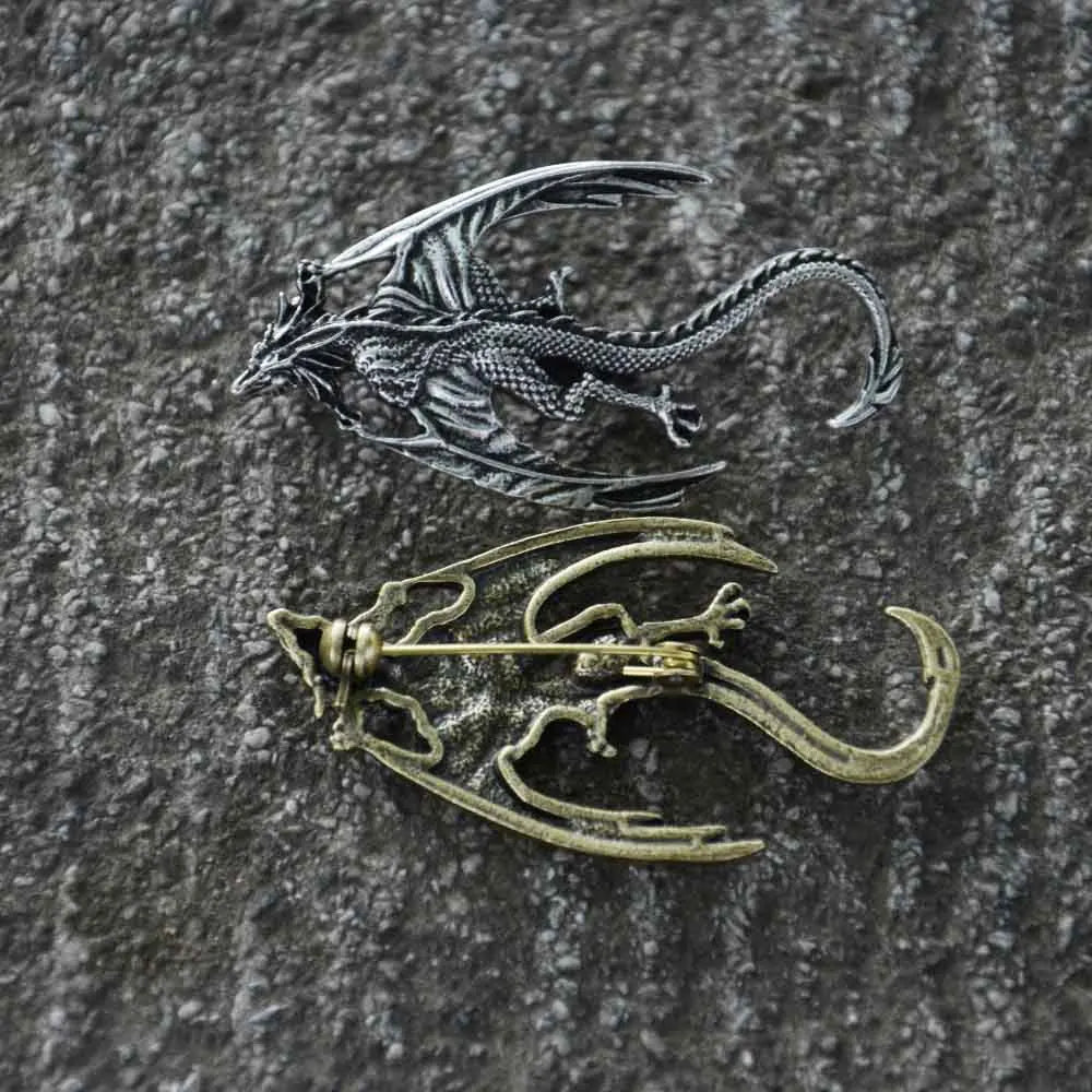 Flying Dragon Viking-Inspired Brooch