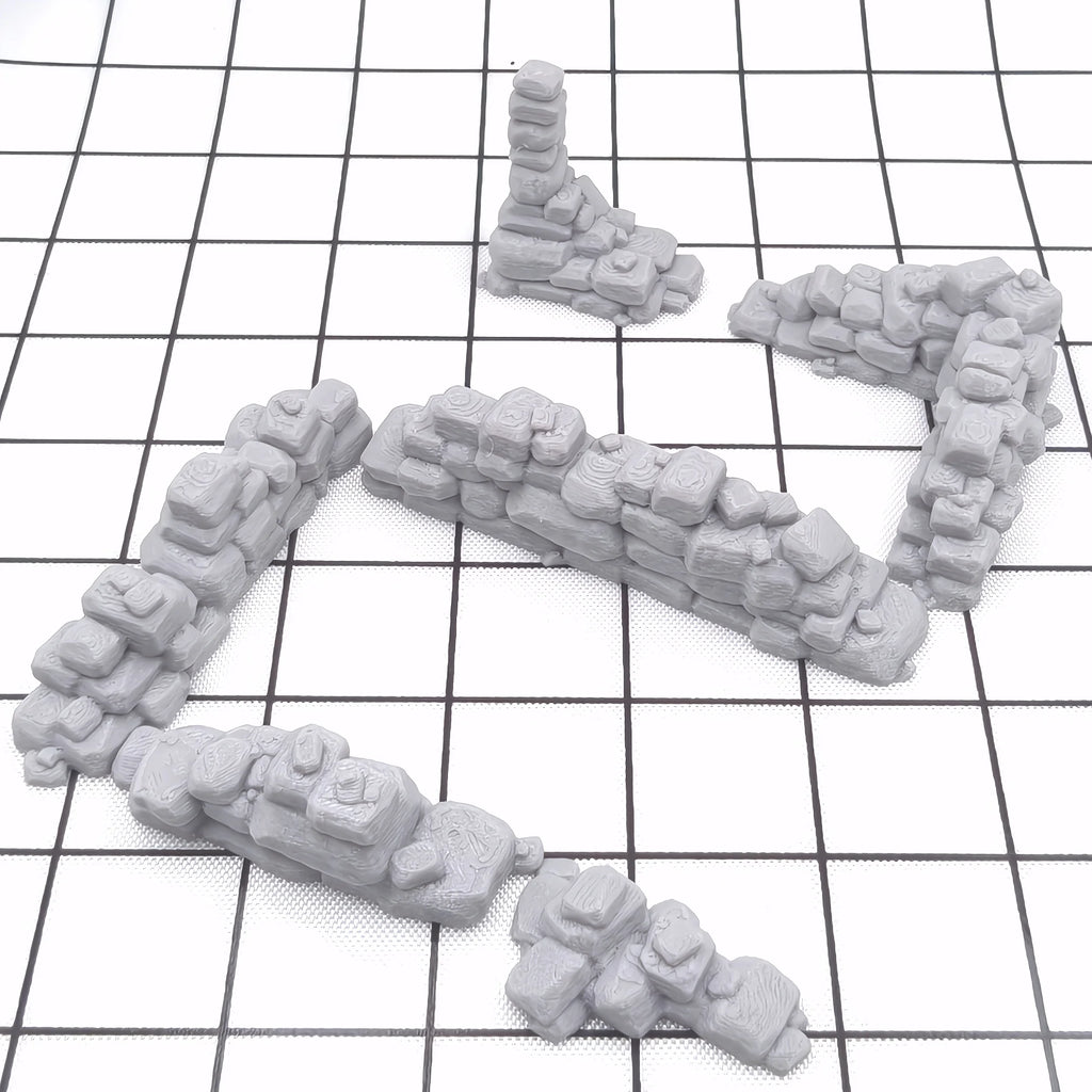 Seven-Piece Stone Wall Ruins Terrain Set