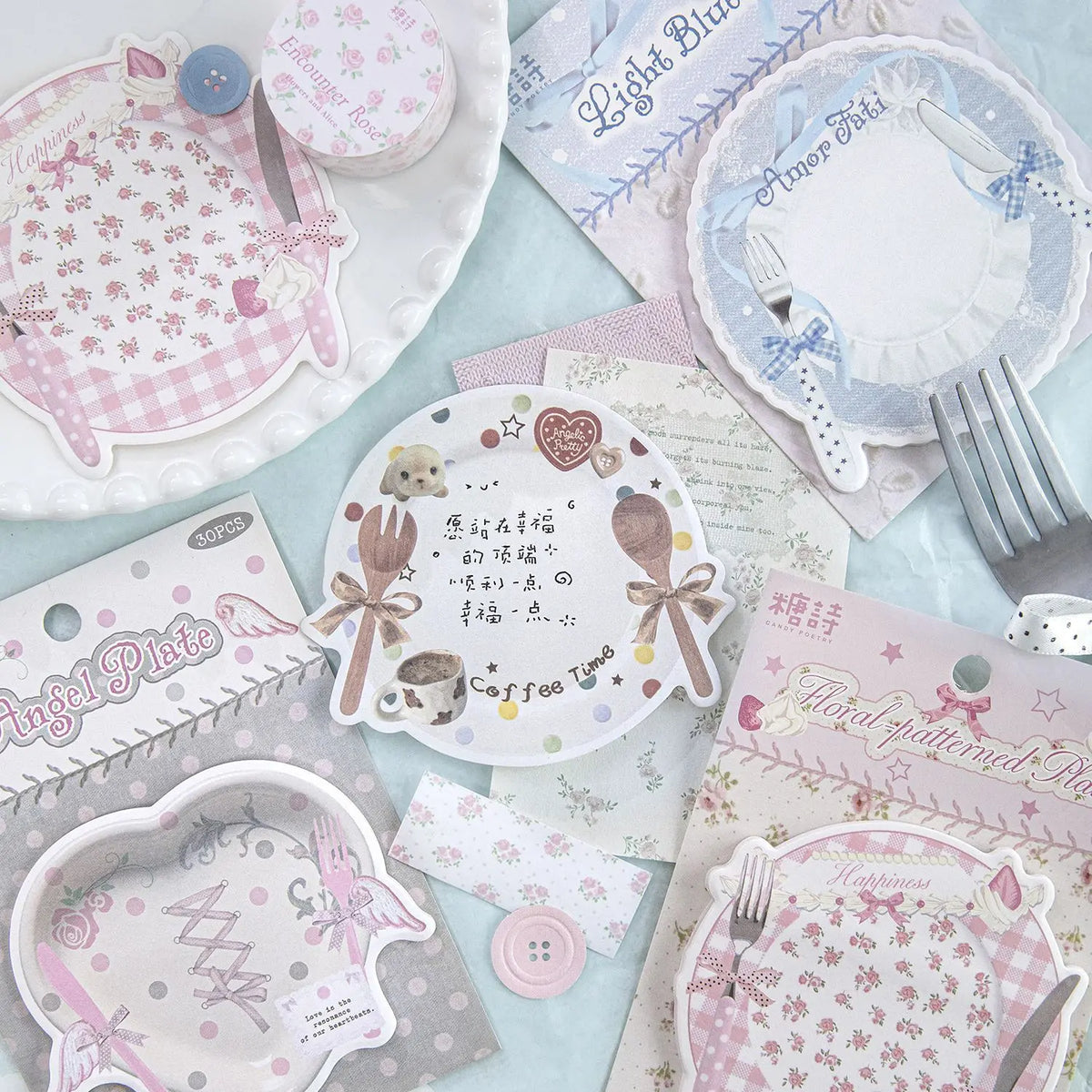 Decorative Plate Design Sticky Memo Notes