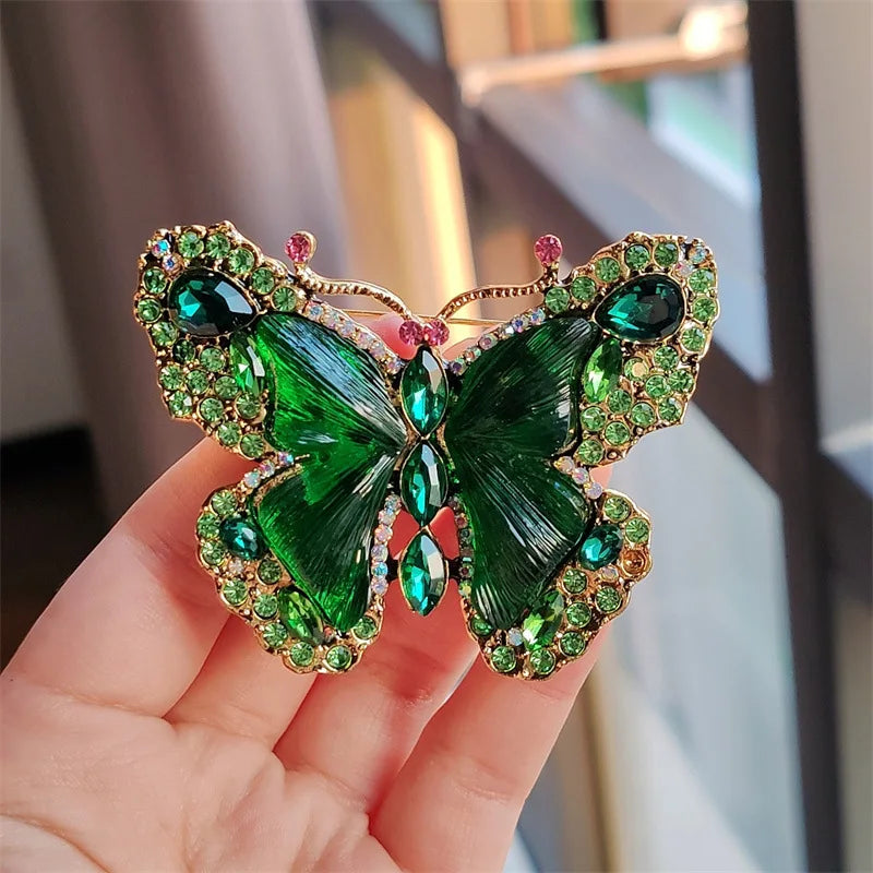 Crystal Butterfly Statement Brooch
