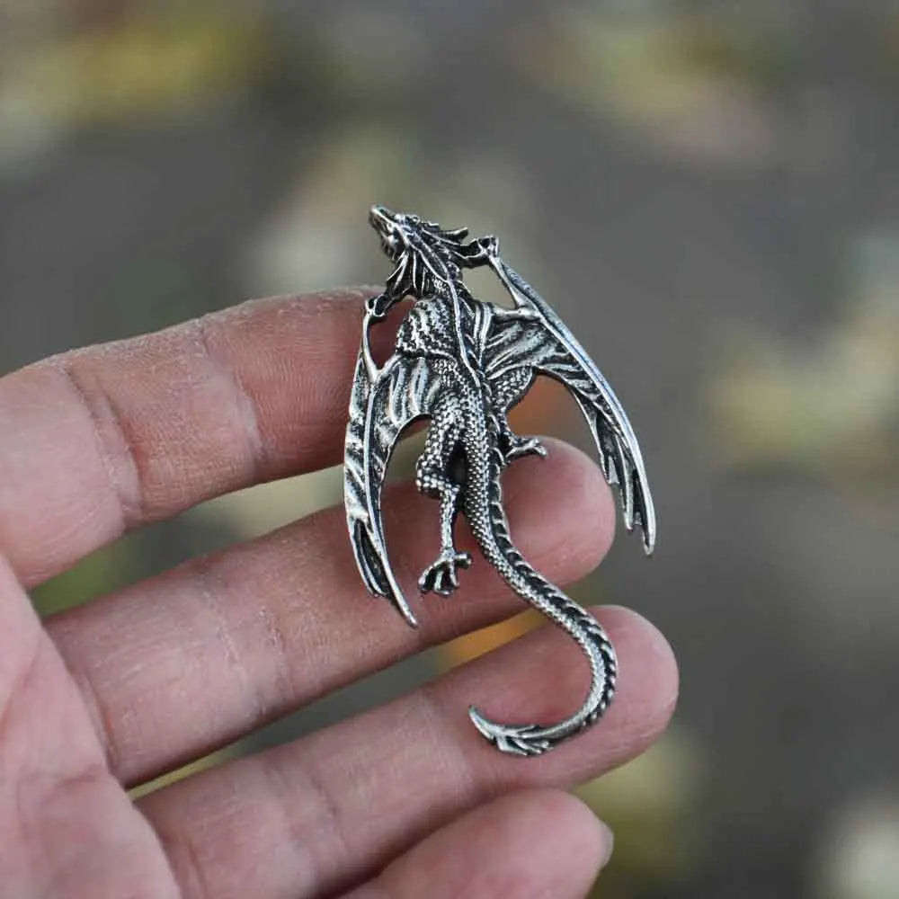 Flying Dragon Viking-Inspired Brooch