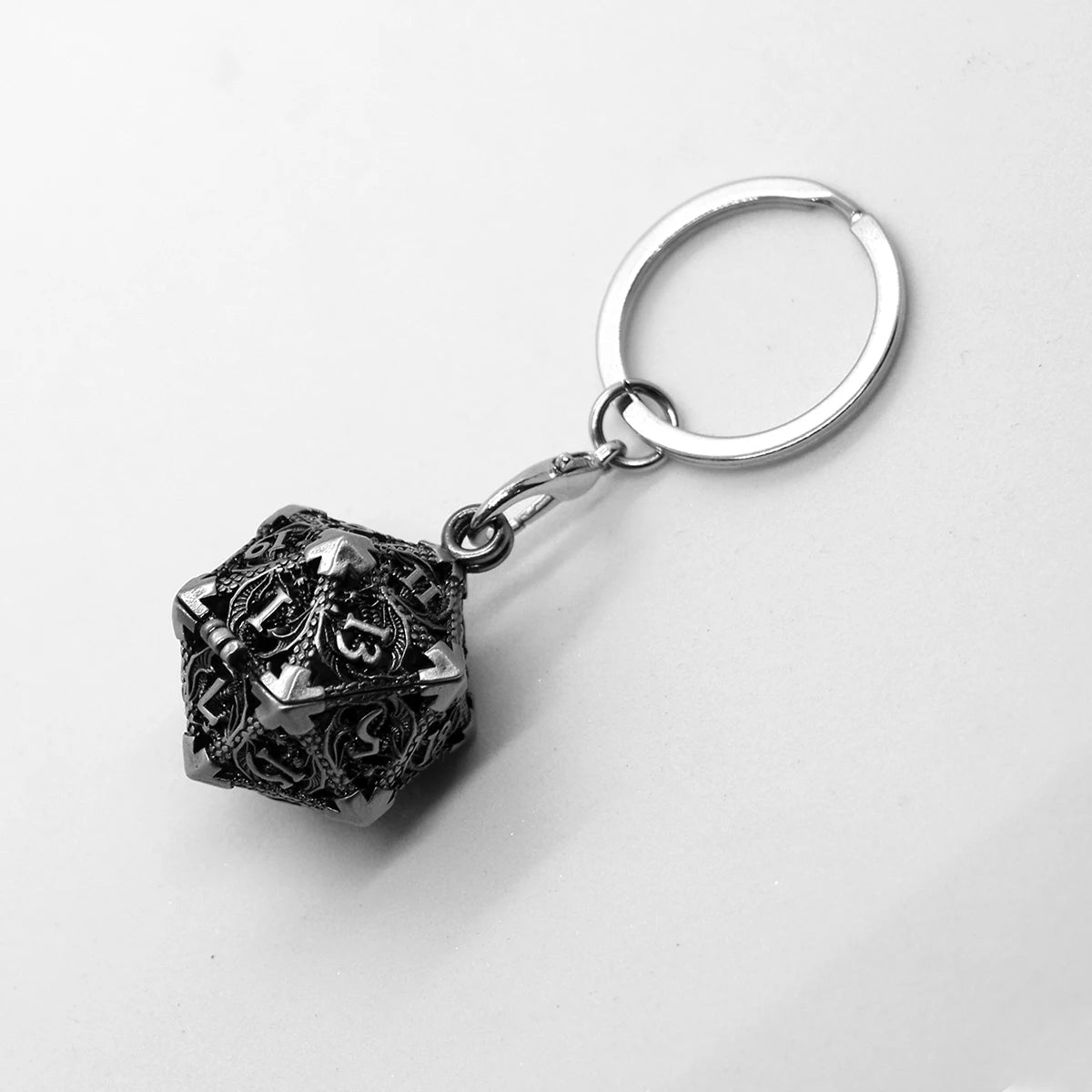 Hollow Metal D20 Case and Dice Set